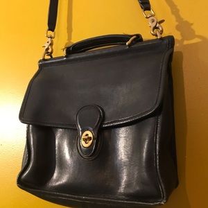 VINTAGE COACH leather crossbody bag gold hardware